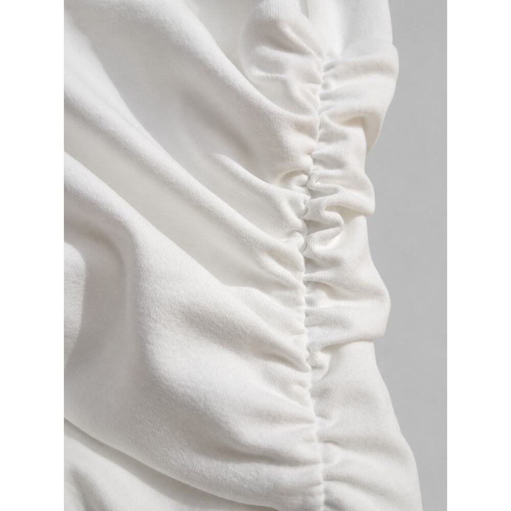 White Square-Neck Short Dress Minimalist Capsule Preppy - Picture 7 of 9